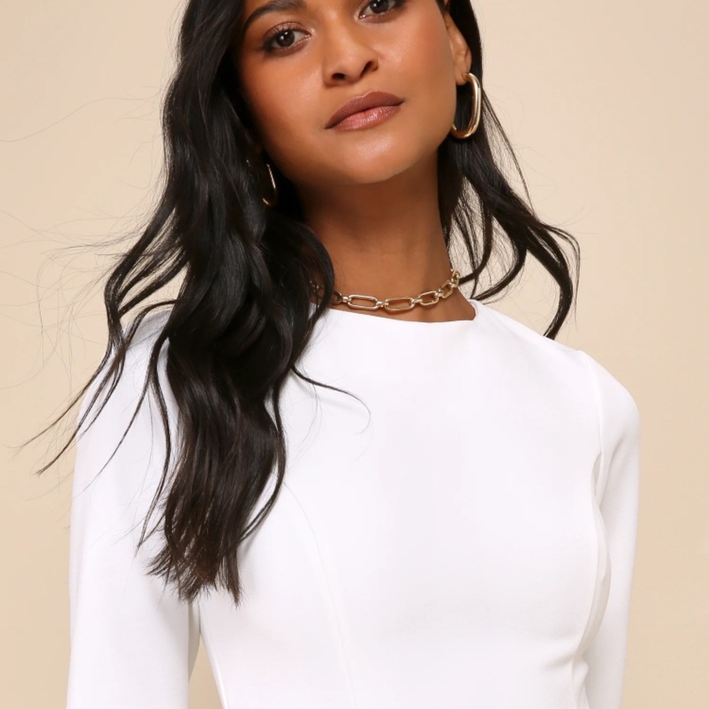 NWT Lulus Westwood White Half Sleeve Sheath Dress - Picture 2 of 4